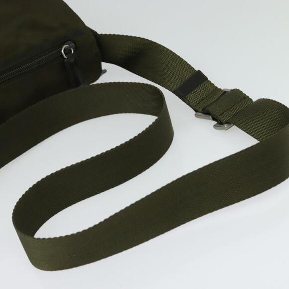 PRADA Shoulder Bag Nylon Khaki Silver - Picture 7 of 12